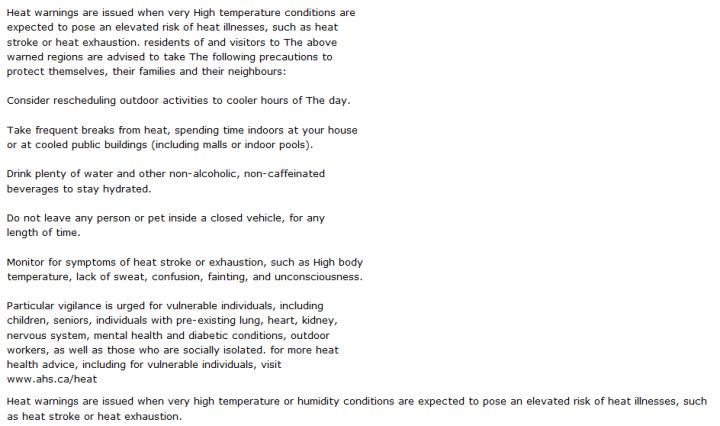 Heat Advisory for central and southern Alberta - image