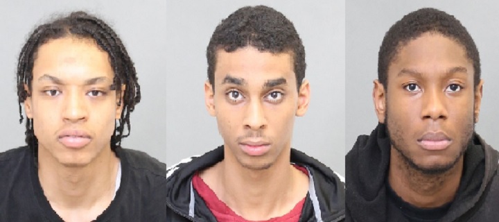 From left to right, Ahmadu Ahmed, 20, Maher Saleh, 20 and Jerome Laing, 19, all from Toronto have been arrested in a human trafficking investigation.