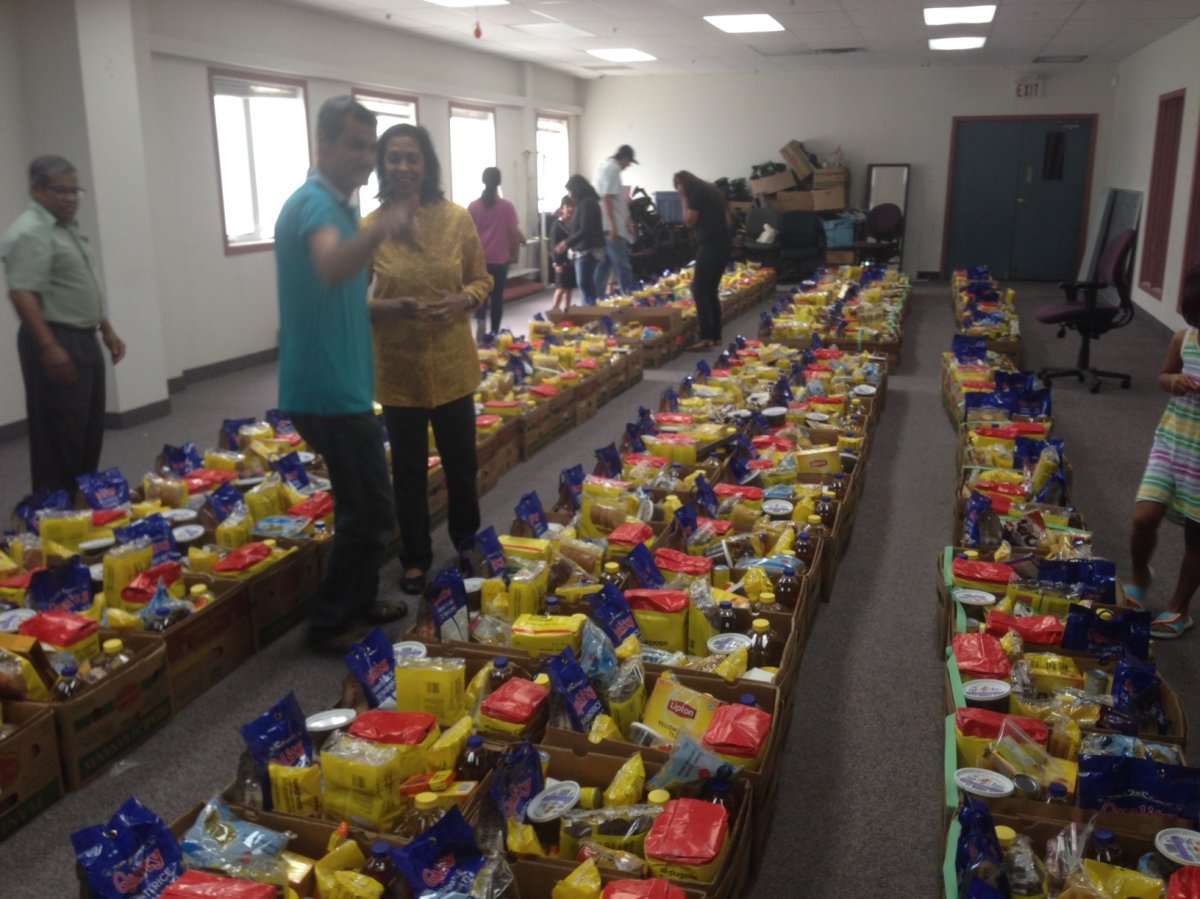 A big part of Ramadan is charity. In this 2016 photo, the Canadian Muslim Women's Institute distributes hampers to help families celebrate the end of Ramadan. 