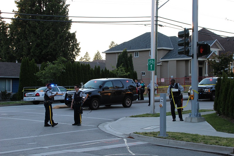 RCMP are investigating after shots were fired in Surrey on Monday.