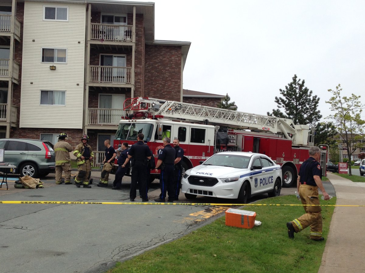 The fire started in a couch inside a second-floor unit in this Dartmouth apartment building.