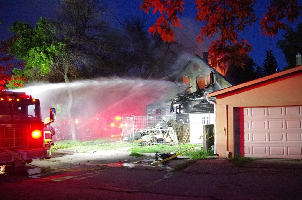 Viewer submitted photo of a late night house fire on Manitoba Ave.