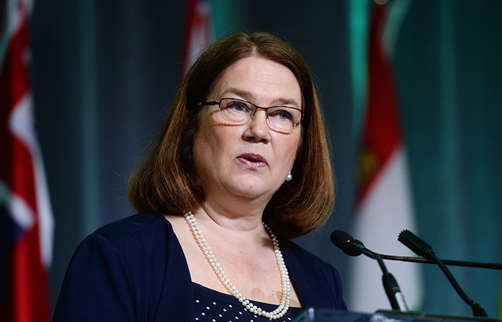 Health Minister Jane Philpott speaks at the HealthCareCAN and the Canadian College of Health Leaders' National Health Leadership Conference in Ottawa on Monday, June 6, 2016. 