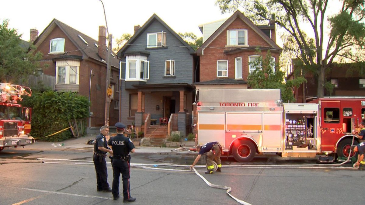 A man is in life-threatening condition after an early Sunday morning fire in Toronto's west end.