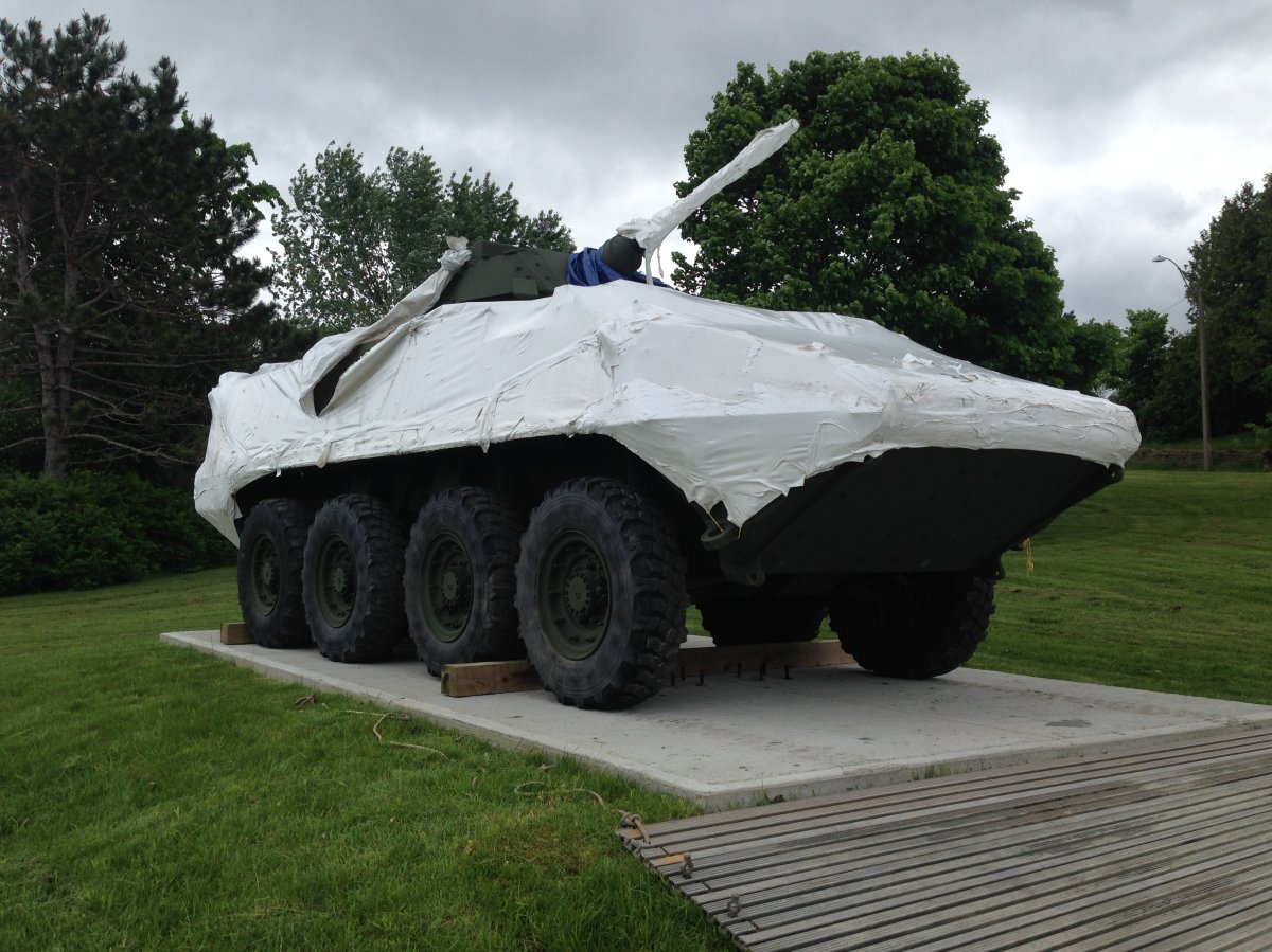 Canada's first LAV Monument placed in Oromocto NB.
