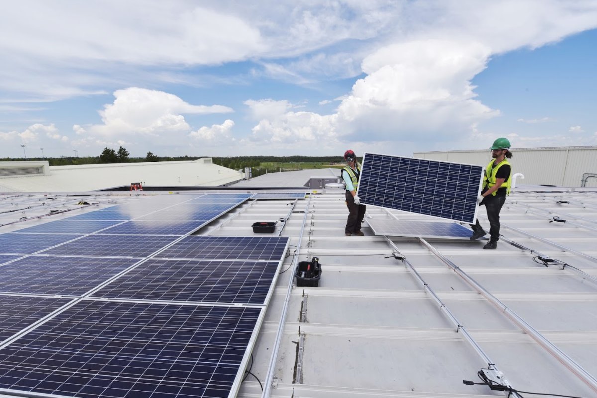 Massive rooftop solar array south of Edmonton nearly complete