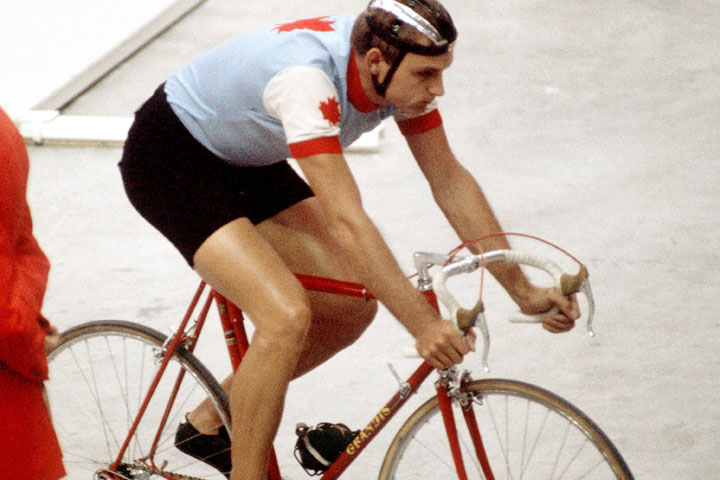  Canada's Jocelyn Lovell competes in a cycling event at the 1976 Summer Olympics in Montreal. 