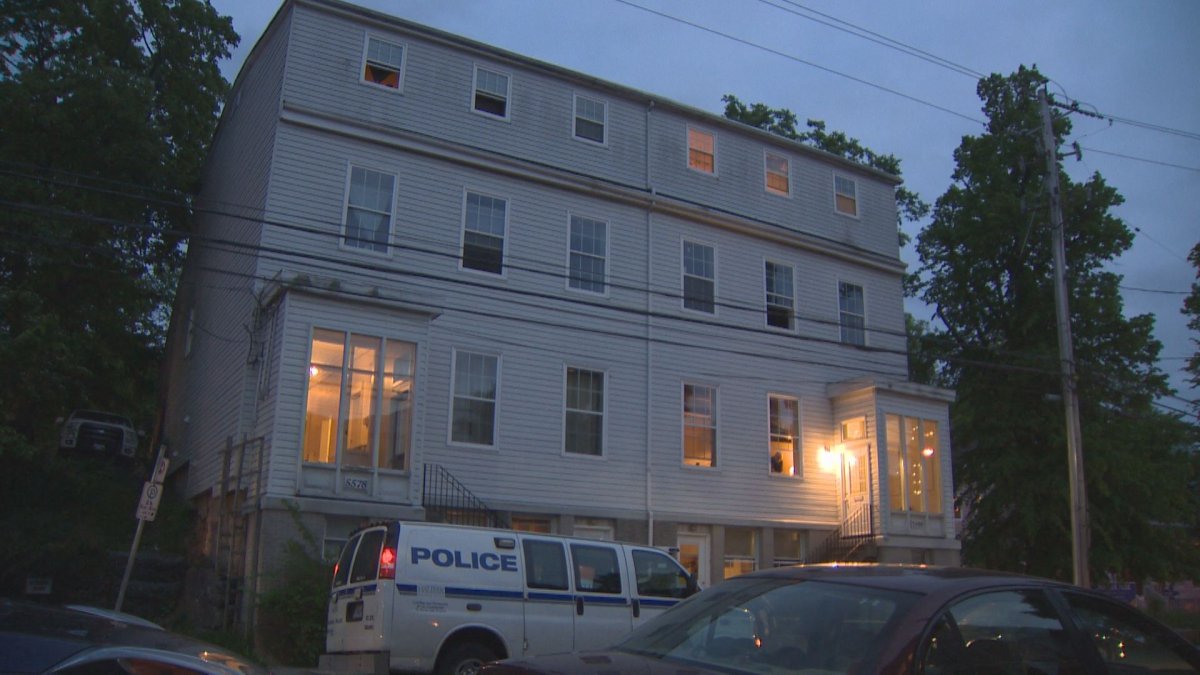 Part of this Morris Street building was taped off while police investigated a stabbing Thursday night.