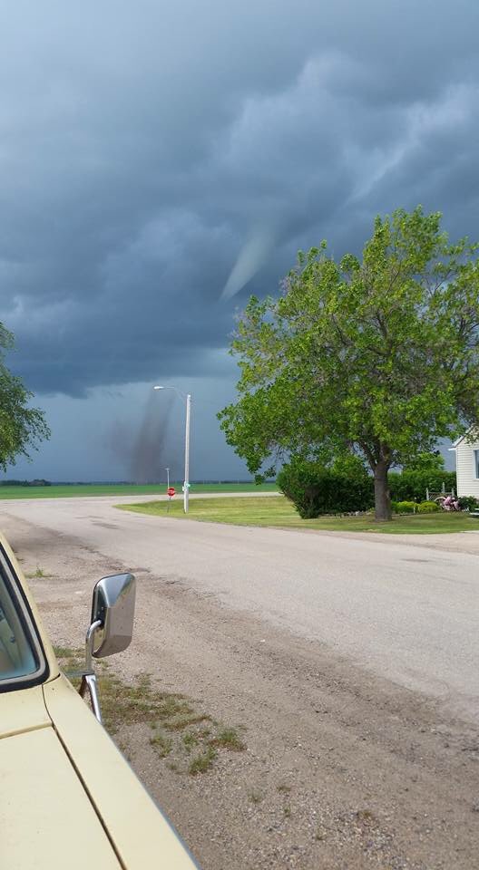 Tornado touchdown just metres from the town of Naicam, Sask.