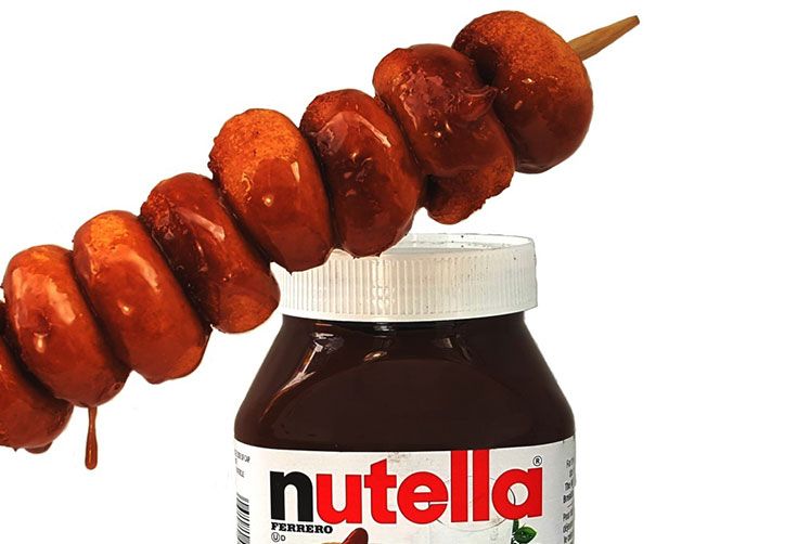 Nutella glazed mini doughnuts.