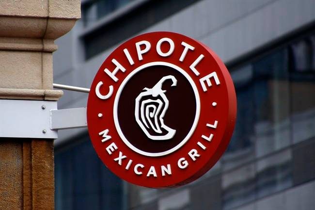 FILE PHOTO: This Monday, Feb. 8, 2016, photo shows a sign for the Chipotle restaurant in Pittsburgh's Market Square.