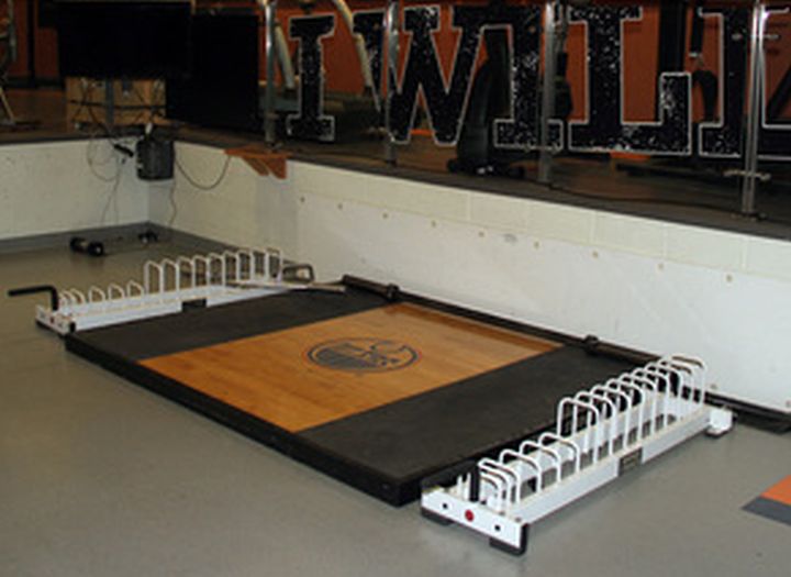For the fitness lovers out there, the team has put up for auction a weightlifting platform from inside the Oilers locker room.