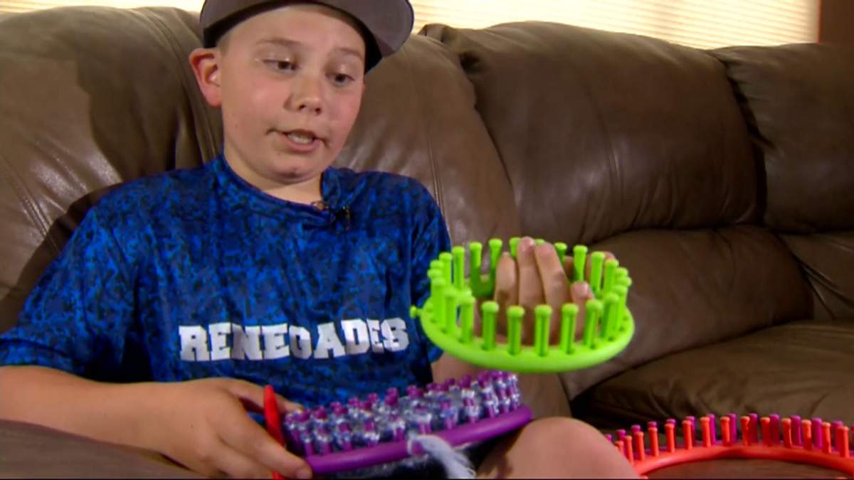 10-year-old knits hats for kids in hospital because he wants them to know they’re ‘loved’ - image