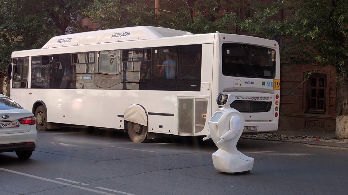 A Promobot model escaped from the testing site in Perm, Russia on June 14, 2016. After a second escape attempt, officials say they may have to scrap this model. 