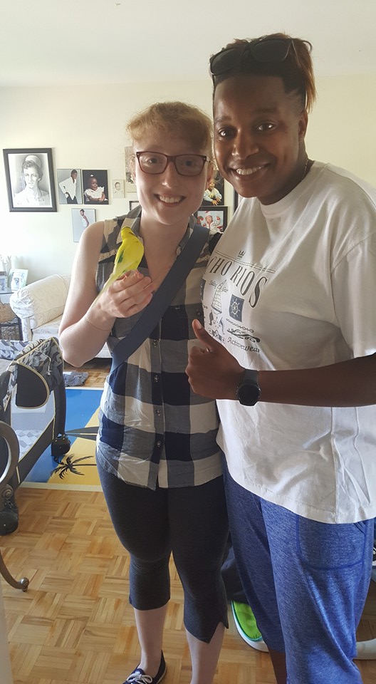 The parakeet reunited with its owner, Sunday, June 19, 2016.