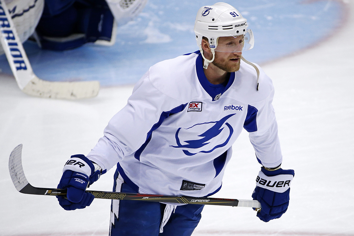 In a Sunday May 15, 2016 file photo, Tampa Bay Lightning's Steven Stamkos skates during hockey practice at the Consol Energy Center in Pittsburgh. With the NHL draft weekend out of the way, let the Stamkos free-agency watch begin. 