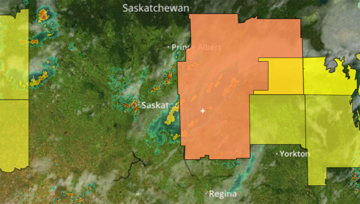 Environment Canada meteorologists are tracking a severe thunderstorm that is possibly producing a tornado.