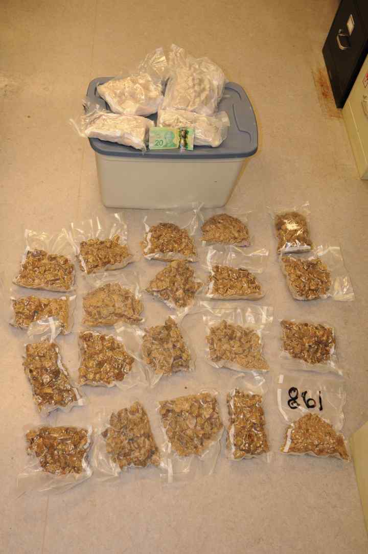RCMP discovered 8 grams of Marihuana, 23,860 grams of crystallized MDMA and $3,900.00 in Canadian currency in a routine traffic stop near Banff.