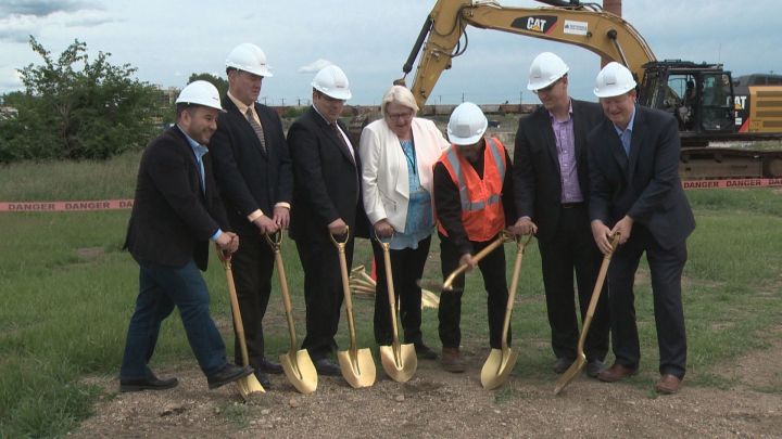 Officials break ground on the new transit garage in northeast Edmonton Thursday, June 16, 2016.