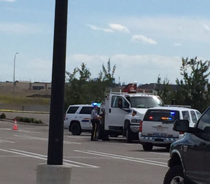 Emergency crews surround a truck found at a Costco north of Calgary.