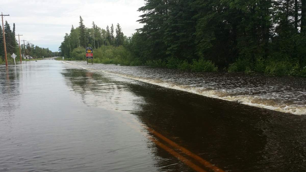 Roads in the Whiteshell area are also washed out after the storm Friday night.