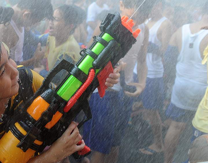 Five neighbourhood kids armed with water guns have been credited with saving a man from a deck fire in West Fargo on Tuesday.