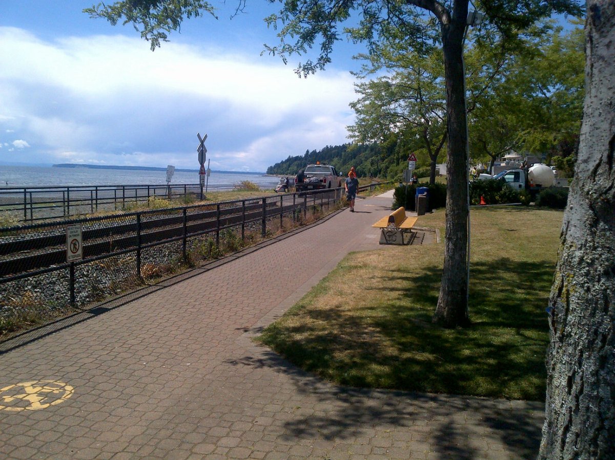 Body found by train tracks in White Rock - image