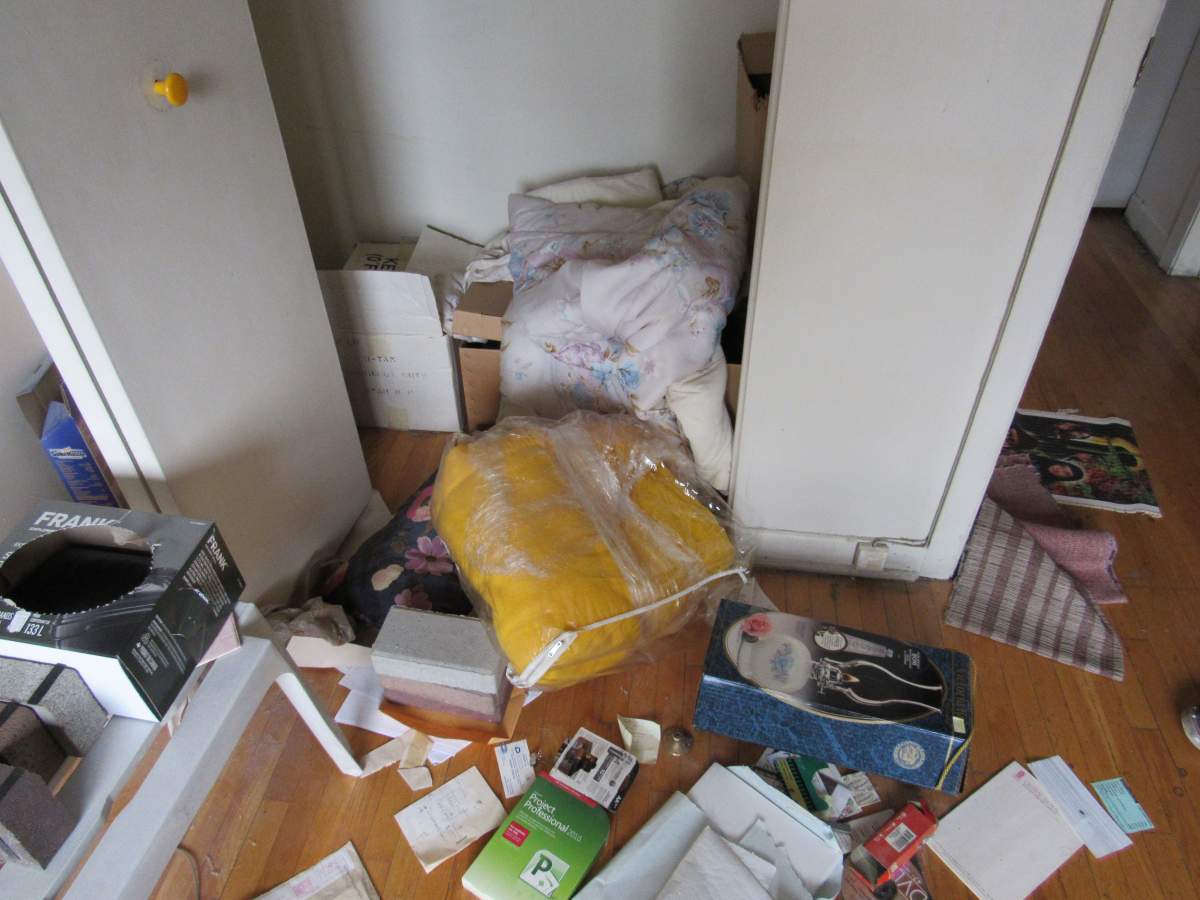 Tenants in this Côte-des-Neiges apartment left behind several items, including garbage, leaving the landlord to clean up, Wednesday, July 6, 2016.