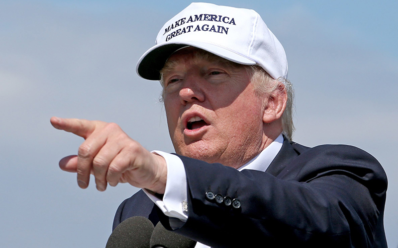 Donald Trump during the presidential campaign at his revamped Trump Turnberry golf course in South Ayrshire.