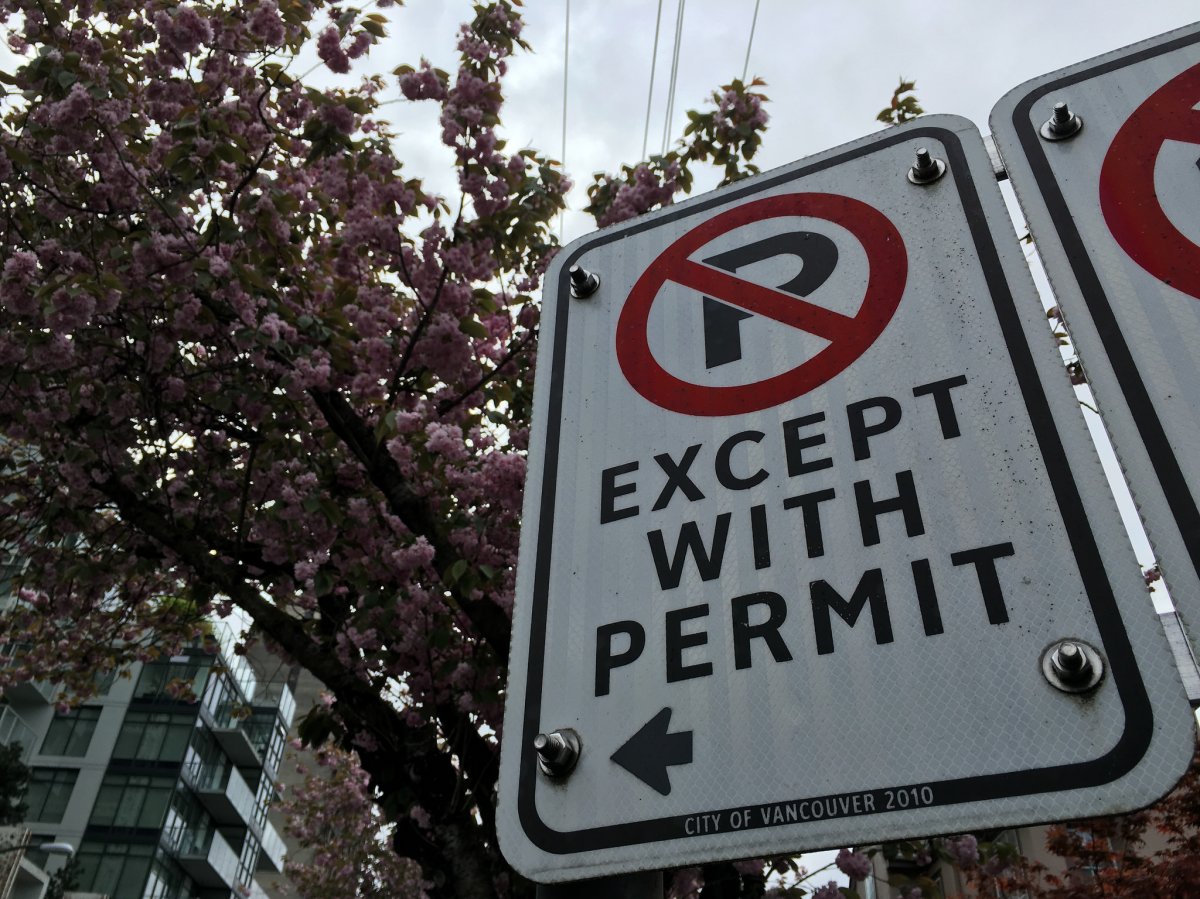 Vancouver parking permit sign