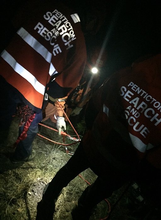 Search and rescue technicians at accident site. 