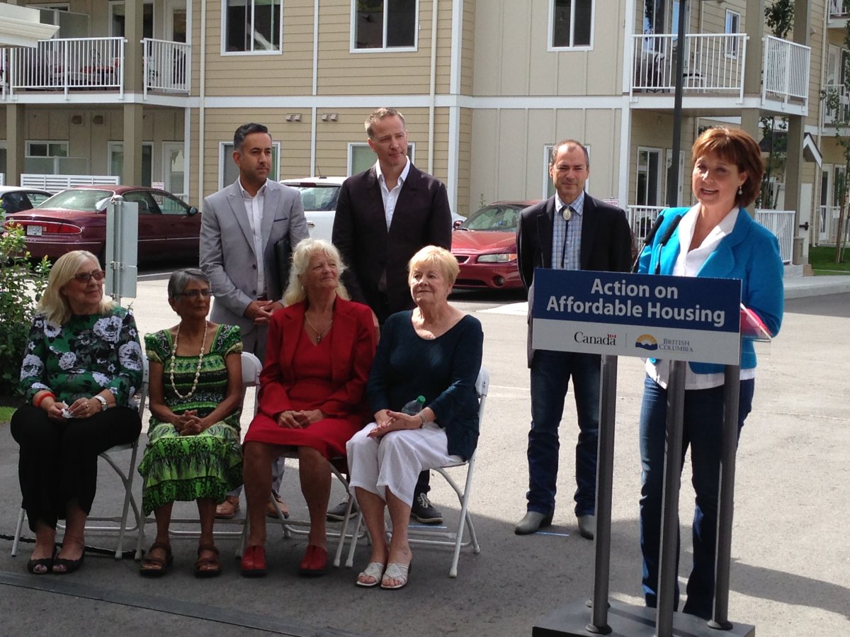 Local politicians gathered at Pleasantvale affordable housing complex in Kelowna for its official opening on Wednesday. 