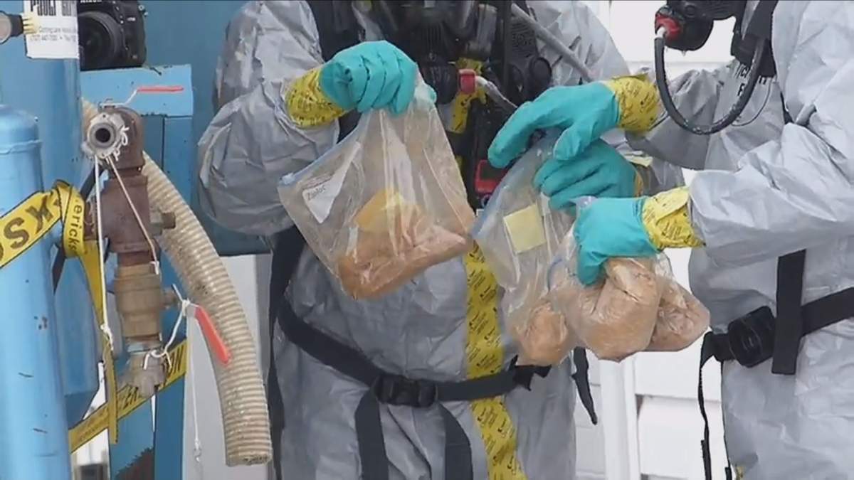 ALERT officers investigate a suspected drug lab Dec. 11, 2015 near Beaumont, Alta.
