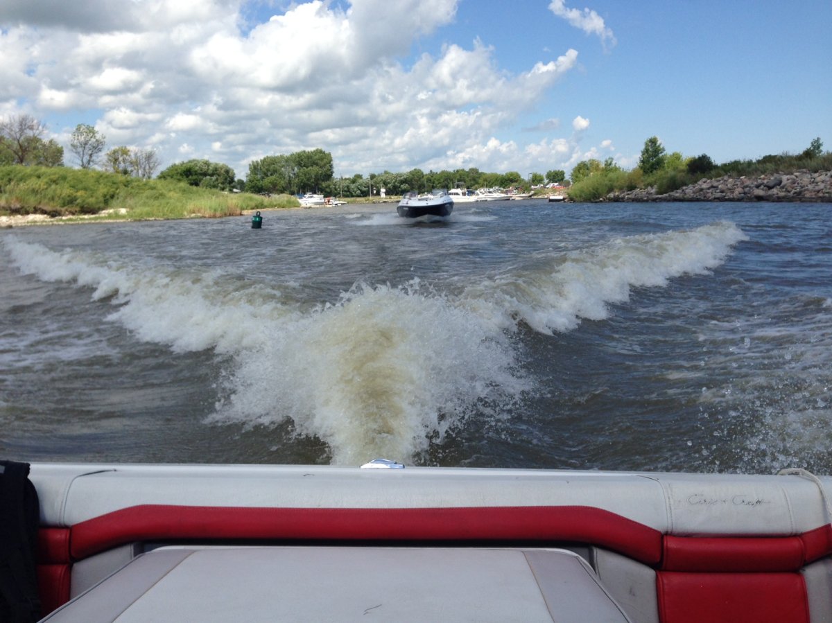 A boat travels on Lake Winnipeg in this file photo.