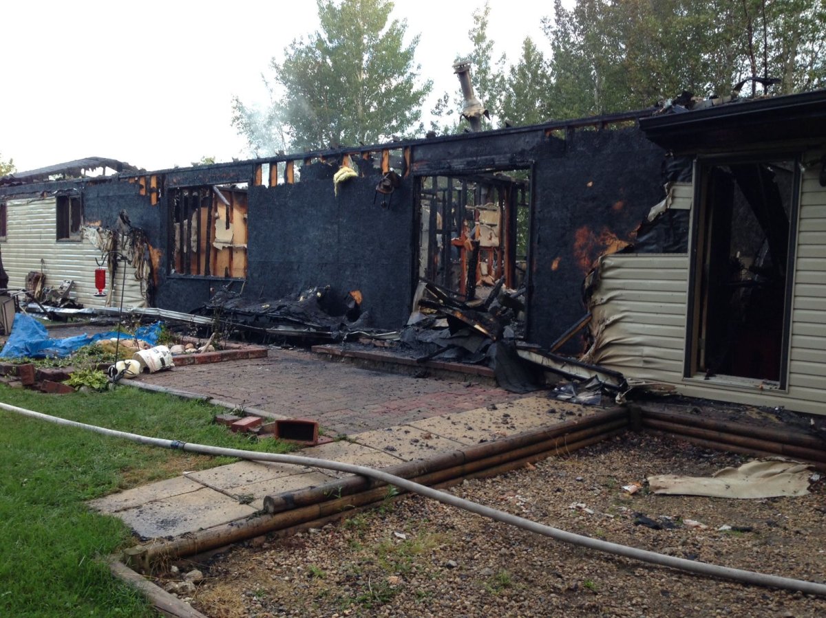 A home in Parkland County's Brightbank Estates subdivision was destroyed by fire early Tuesday morning. July 26, 2016.
