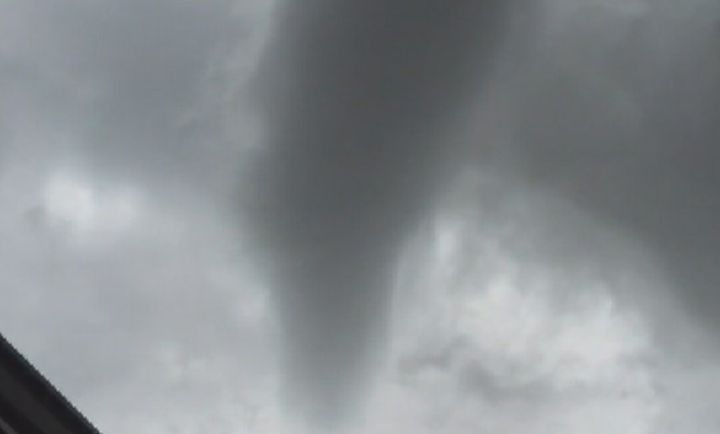A funnel cloud is spotted over the south Calgary neighbourhood of Heritage Pointe on Thursday, July 28, 2016. Environment Canada said conditions will be favourable for the development of funnel clouds on Thursday, May 11, 2023.