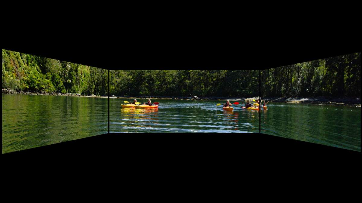 The Cineplex Barco Escape auditoriums will have two additional side screens to create a panoramic viewing range for movie-goers.