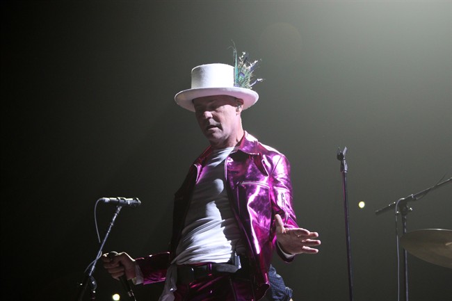 The Tragically Hip's Gord Downie, performs during Man Machine Poem tour.