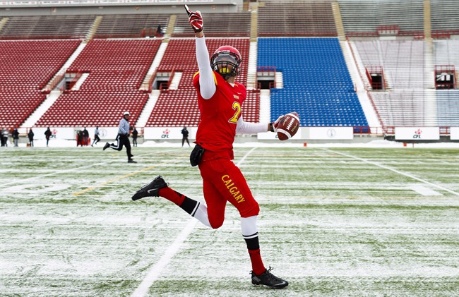 A Nov. 16, 2013 file photo of Rashaun Simonise from his time playing at the University of Calgary.