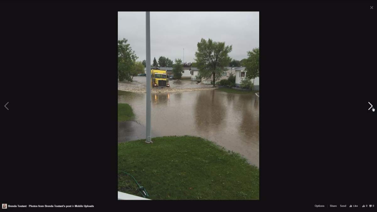 Part of Fort McMurray are flooded following a severe storm on the night of July 31, 2016.