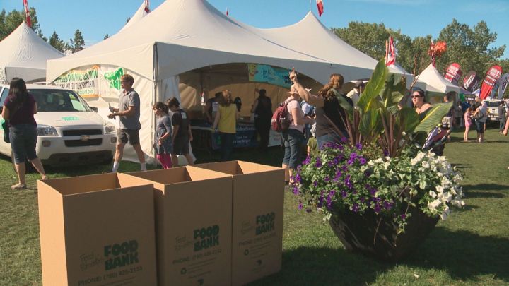 Edmonton's Food Bank set up at the Servus Heritage Festival.