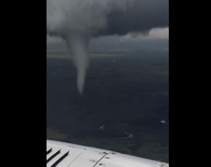 Funnel cloud spotted northeast of Kenmare, North Dakota on Thursday. 