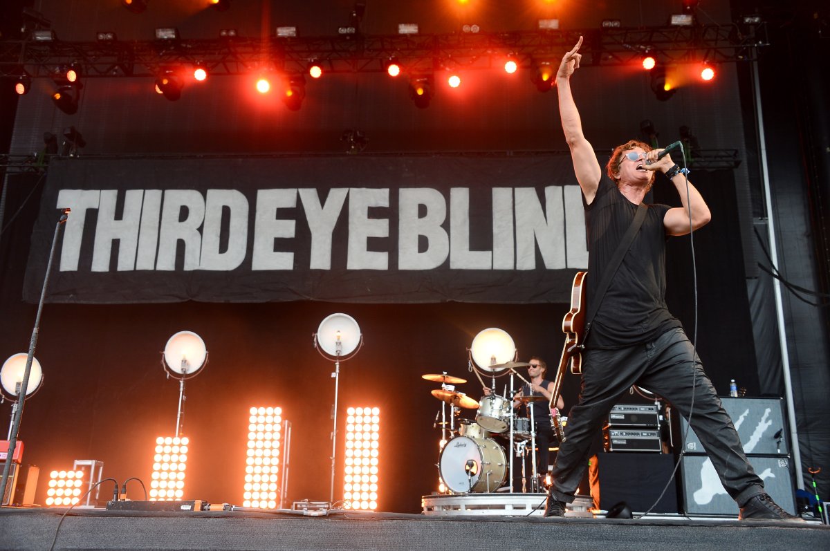 DOVER, DE - JUNE 21:  Stephan Jenkins of Third Eye Blind performs onstage during day 3 of the Firefly Music Festival on June 21, 2014 in Dover, Delaware.  