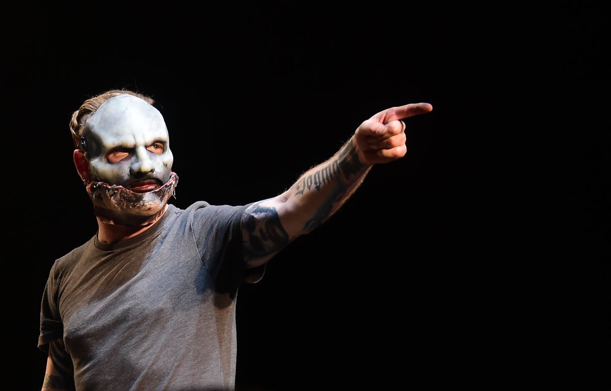 Corey Taylor of Slipknot performs on stage on May 12, 2016 in Los Angeles, California, where members of the bands Black Sabbath and Slipknot announced they will team up for the Ozzfest meets Knotfest concert in September in September in San Bernardino, California. 