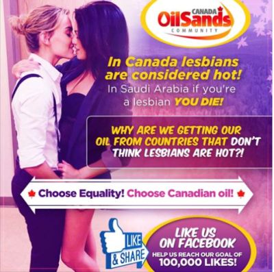 The Canada Oil Sands Community's 'Hot lesbians' ad.