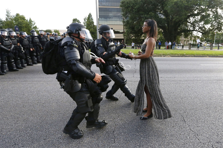 black woman in sundress