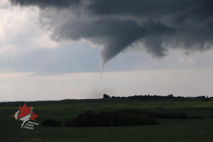 Storm chaser, Nevin deMilliano witnesses the moment a tornado touches down near Killam, AB.