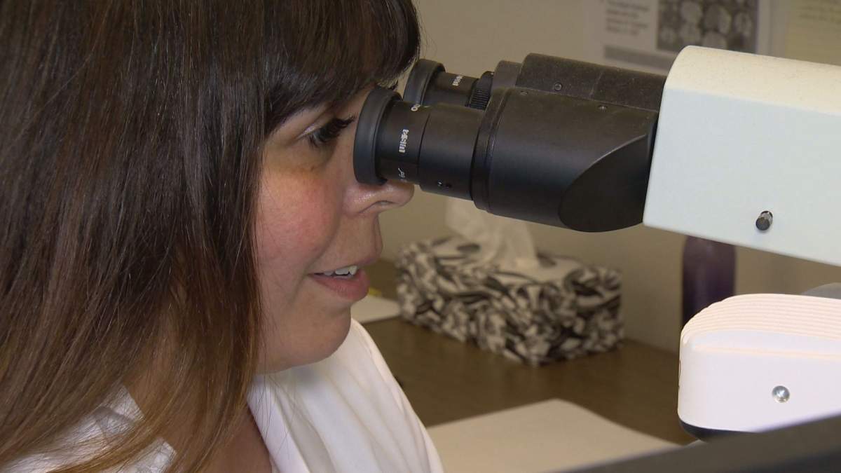 Kona Williams working at the Ontario Centre of Forensic Sciences, Wednesday, July 6, 2016.