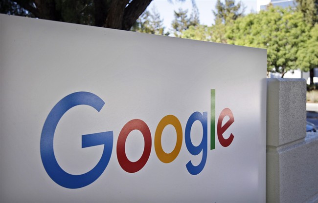 This Oct. 20, 2015, file photo, shows a sign outside Google headquarters in Mountain View, Calif. Authorities have arrested a Northern California man suspected of attacking the headquarters of Internet search giant Google with Molotov cocktails and a gun. Mountain View police arrested Raul Diaz on the company's campus shortly after midnight Thursday, June 30, 2016. The 30-year-old is charged with one count of arson in connection with an attempted firebombing of a Google vehicle used to map streets. Authorities are investigating whether the 30-year-old is connected to two other attacks, including the torching a company self-driving car and the shooting out of office windows.