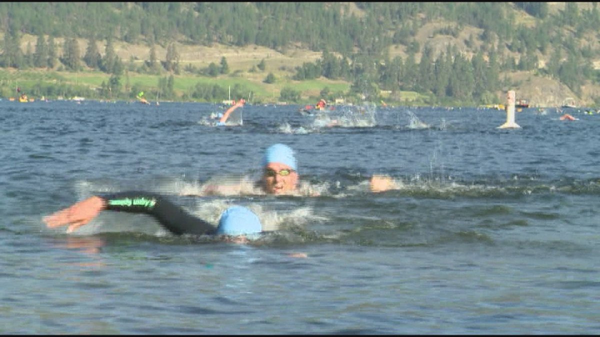 Participants in the 2015 Across the Lake swim.